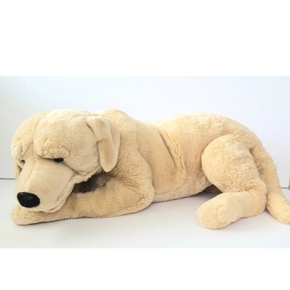 VINTAGE E & J CLASSICS YELLOW LABRADOR RETRIEVER LARGE  PLUSH REALISTIC DOG